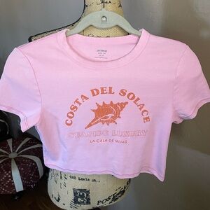 Cotton On Pink graphic Crop Tee size Small